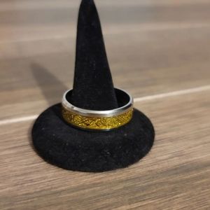 New mens Goldtone Celtic tungsten Ring